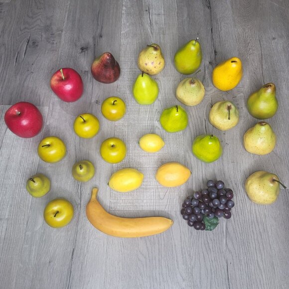 Large Assortment Of Artificial Fruits Including Apples Pears Lemons & Grapes - Picture 3 of 16